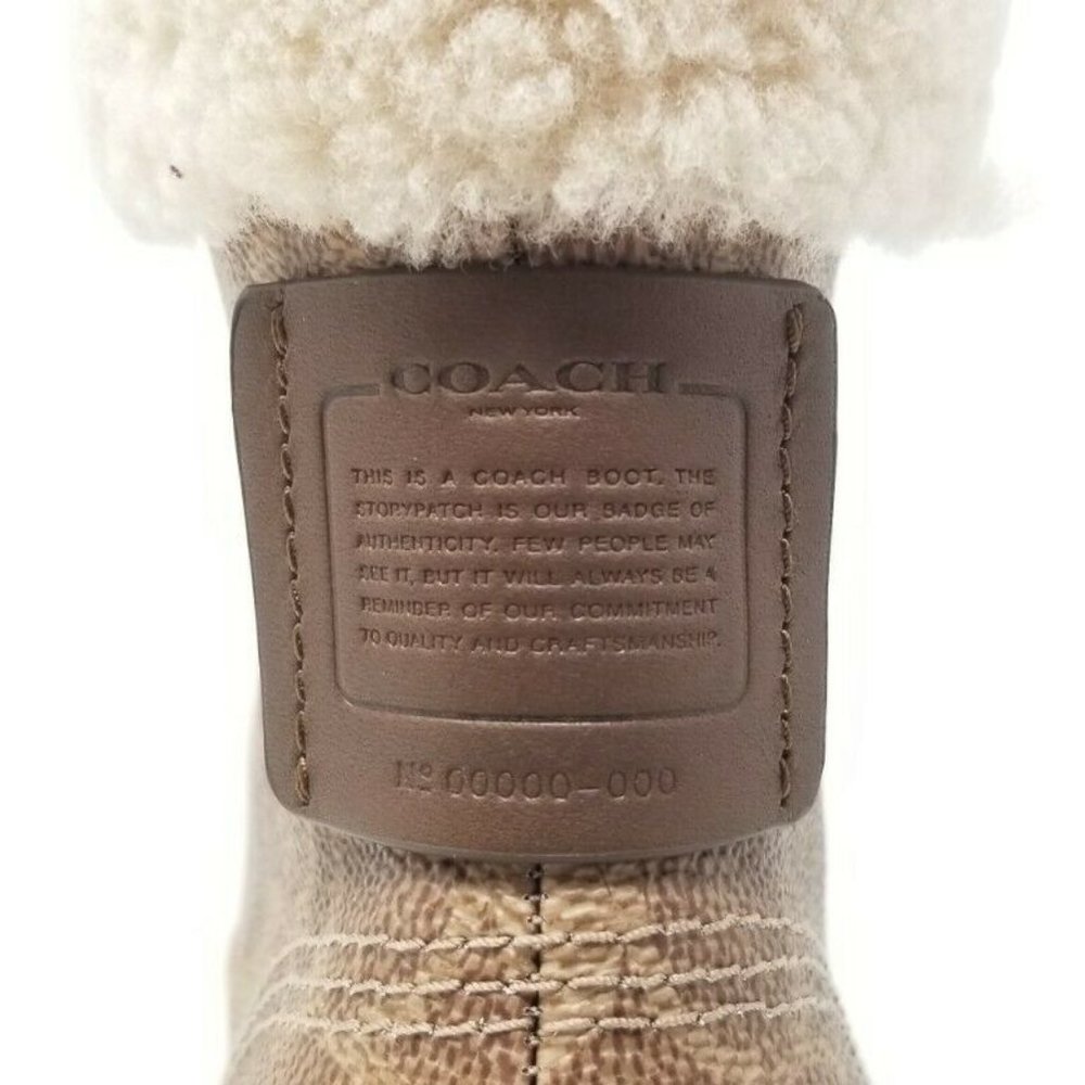 Coach Lorimer Dusty Rose/Tan Signature Canvas and Suede Booties - Picture 7 of 12